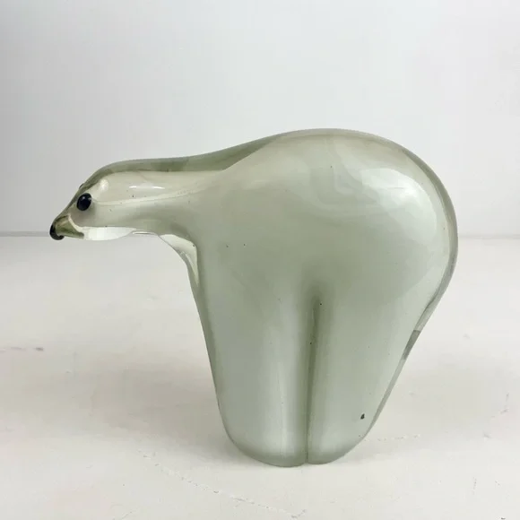 Art Blown Glass Polar Bear Paperweight - Picture 14 of 14